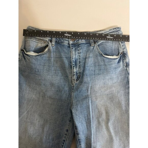 Oliver Logan Sz 34 Light Wash Frayed Hem Wide Leg Jeans Boho - Picture 7 of 11